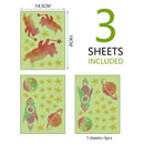 3pcs/set Luminous Animal Wall Stickers Waterproof Room Decals (HZY017-D) A