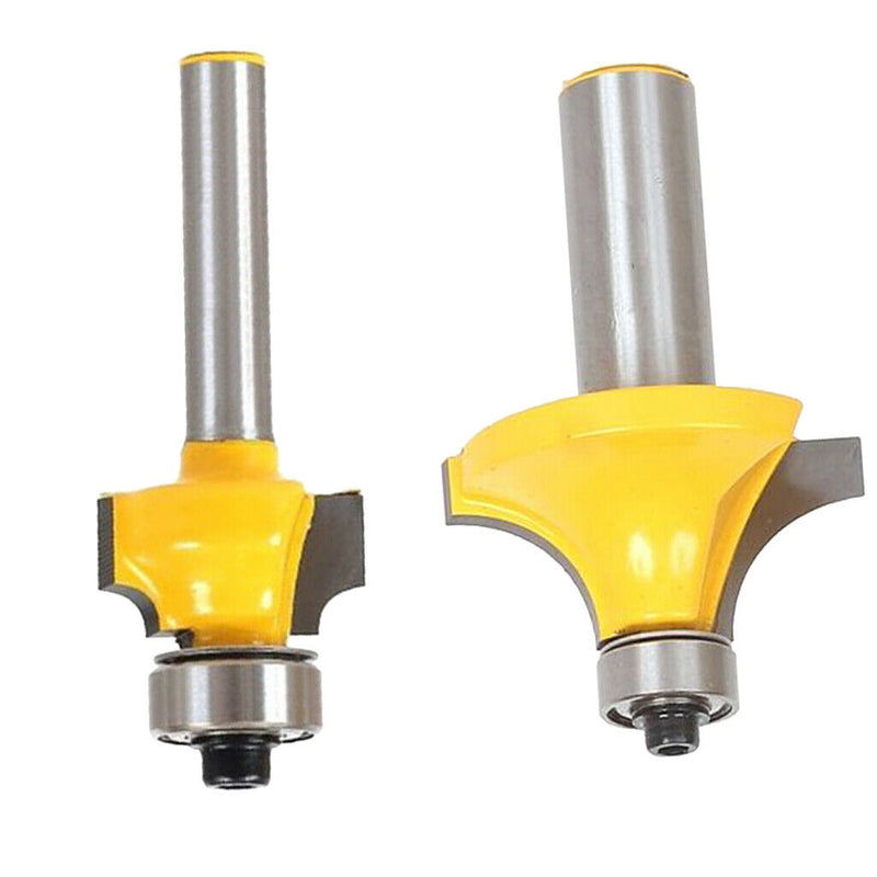 2pcs Woodworking Chisel Tool, 1/4 and 1/2 Shank Round Over Beading Router Bit,