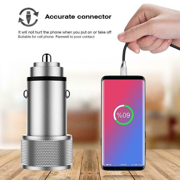 Dual USB 5V 2.4A Fast Charging Car Phone Charger Adapter for Phone Tablet #gib