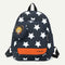Women Canvas Backpack Teenager Girls Schoolbag Large Knapsack (Navy Blue)