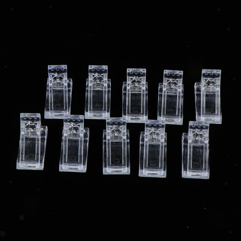 Pack of 10  Pro Nail Tips Clips Sets Finger Poly Quick Building Gel Extension