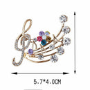 New Arrival Music Brooch Elegant Style with Rhinestones Treble Clef Pin Bro