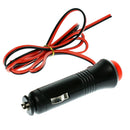 Car Cigarette Lighter Power Cord Socket Plug Switch with Red LED for Universal