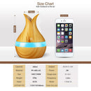 300mL Wood Grain Aroma Essential Oil Diffuser Air Humidifier (Light Brown)