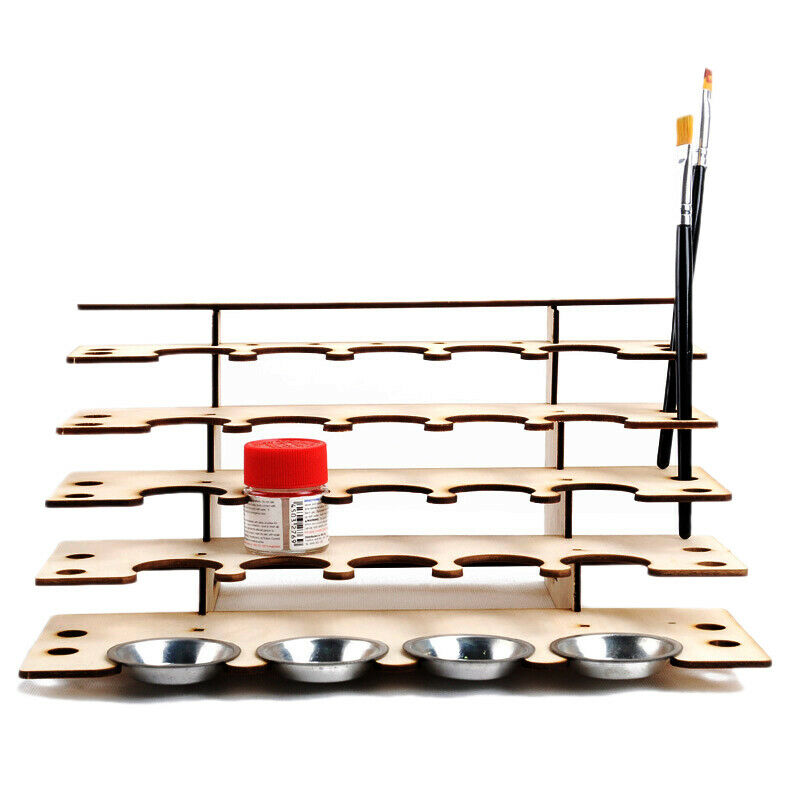 DIY Wooden Paint Rack Stand Painting Ink Bottle Storage Holder Organizer Pi R5E8