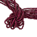 4mm Faceted Ruby Red Jade Rondelle Beads 15" Strand For Jewelry Making