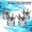 4pcs Chrome Crown Tyre Tire Valve Stems Air Dust Caps Cover Car Truck Wheel