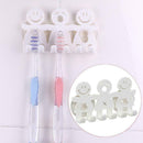 Smile Face Toothbrush Holder 5 Suction Cups Wall Tooth Holders! Sticky Brus X6Q2