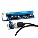 USB 3.0 PCI-E Express 1x To 16x Extender Riser Card Adapter SATA 6 Pin Cable