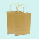 20 X Brown Paper Bags with Handles - Party and Birthday Gift A Handy Bag( 1 V1U2
