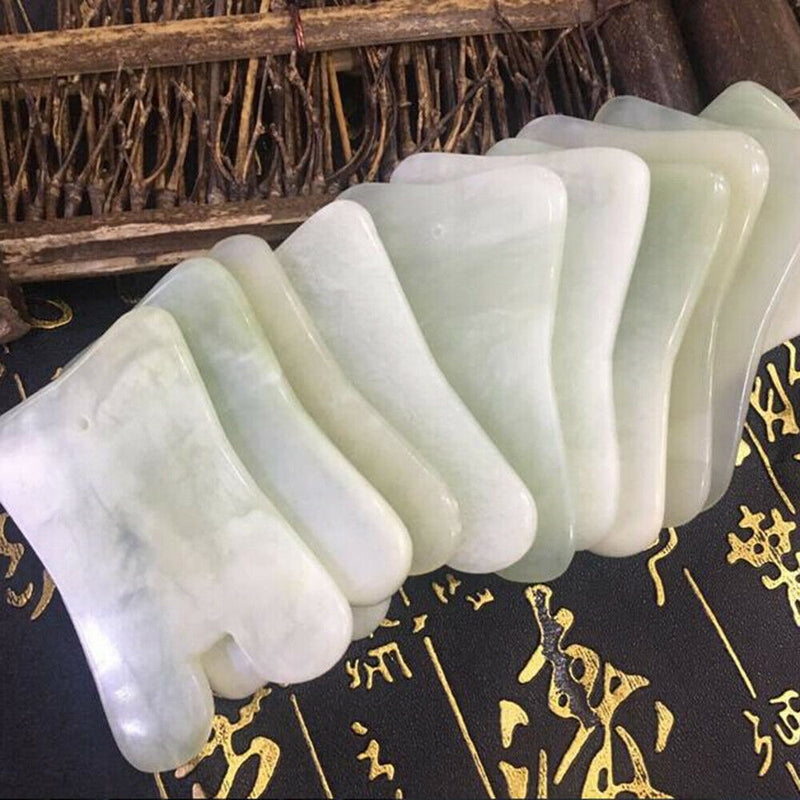 Natural Gua Sha Facial Body Massage Chinese Medicine Jade Board Scraping Tool