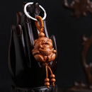 Pig of Year Carving Wooden Pendant Keychain Key Ring Chain Jewelry Gifts 3C