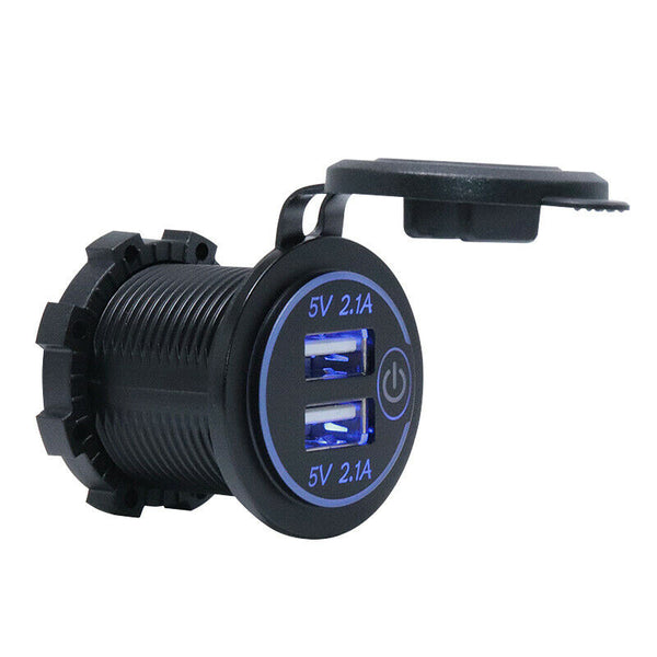5V 2.1A 12-24V Dual Usb Car Charger Universal Power Adapter Socket With Led I6C2