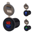 Car Boat Motorhome USB Charger Port+Voltmeter Dust Cap