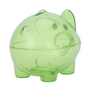 Plastic Collectible Piggy Bank Coin Savings Money Cash Box Clear Green E4V4