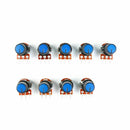 9 PCS (1pcx9 Value) Linear Potentiometer 15mm Shaft With Nuts And Potentiom