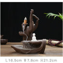 1X(Ceramic Backflow Incense Burner Tathagata Buddha Incense Cones Stick Hol