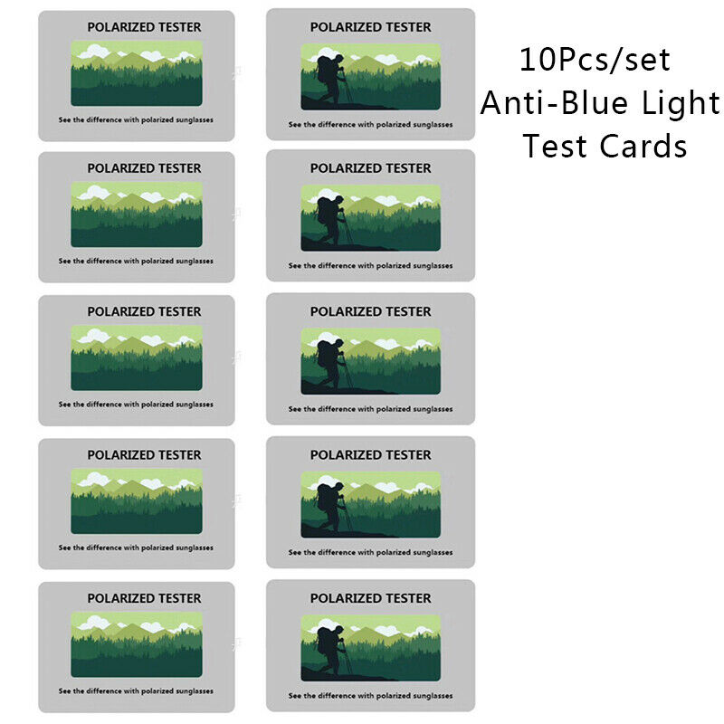 10Pcs Anti Blue Light Purple Test Card Glasses Reusable Polarized Vision T Nw