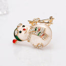 Lovely Cartoon Snowman Brooch Pin Rhinestone Alloy Corsage Badge