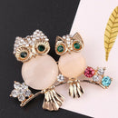 Cute Crystal Owl Animal Corsage Banquet Decoration Women Brooch Pin Jewelry G Gw