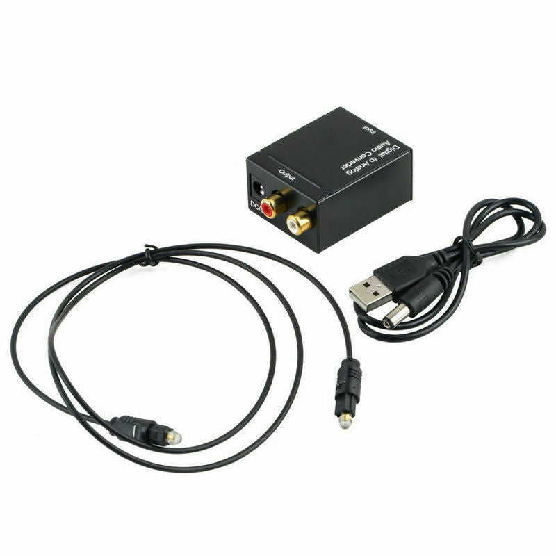 Digital Optical Toslink SPDIF Coax to Analog RCA Audio Converter Adapter wi J1O5