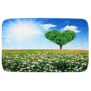 3pcs Nature View Bath Mat Set Anti Slip U Shape Floor Rugs Toilet Cover (D)