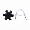 3.5mm Earphone Headphone Audio Splitter 1 Male to 5 Female Adapter (Black)