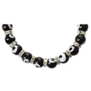 Roundel Evil Eye Lampwork Glass Crystal Bracelet Black HOT