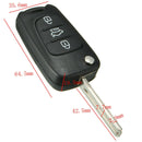 3 Buttons Flip Remote Key Shell for Kia Car Key Case Cover Replace Black Durable