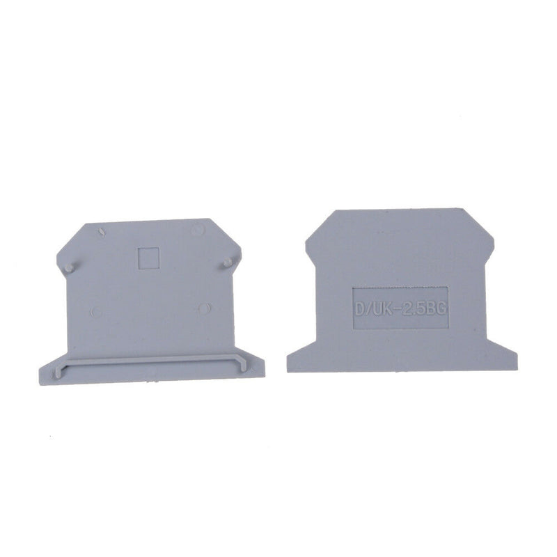 10PCS D-UK2.5 END PLATE Din Rail Uneiversal screw type Terminal Block B Ew