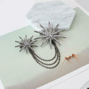 Tassel Shiny Chain Snow Flake Christmas Festival Party Buckle Pin Brooch