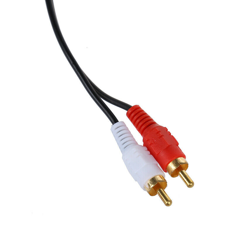 Dual RCA Phono Plug Male to Male Audio Cable Lead Connector Black 1.5M B1E5