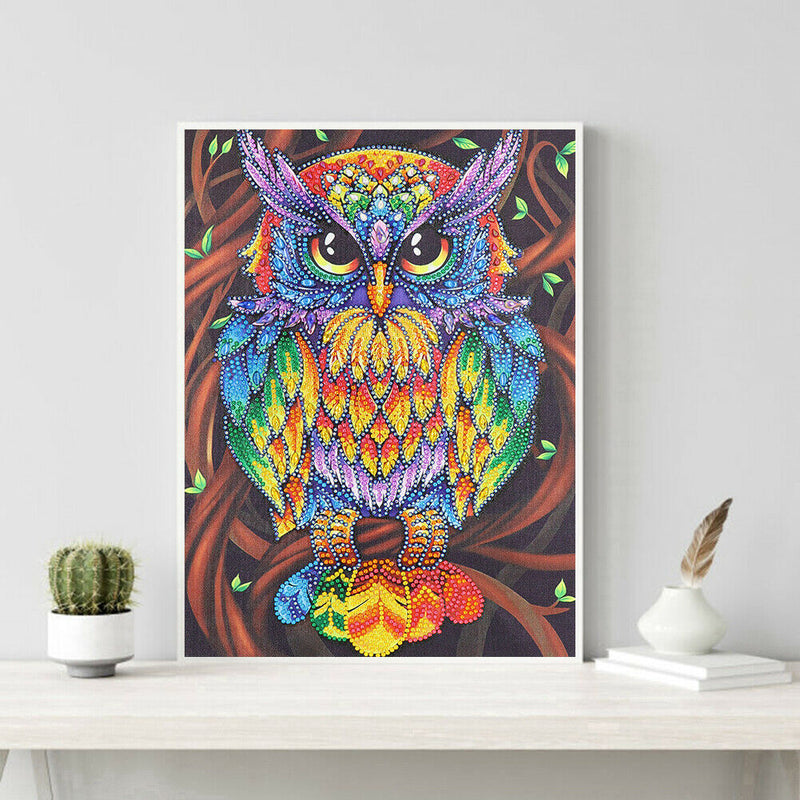 5D DIY Special Shaped Diamond Painting Owl Cross Stitch Mosaic Craft Kit