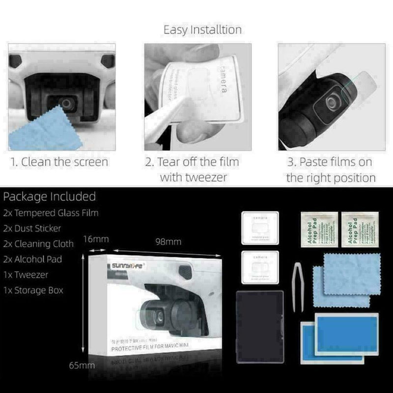 2Pcs/Set Camera Lens HD Tempered Glass For DJI Mavic Mini A5E1 Protective D U7M1