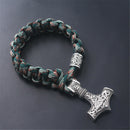 Fashion Men's Norse Viking Thor Hammer Bracelet Handmade Parachute Cord Bangle