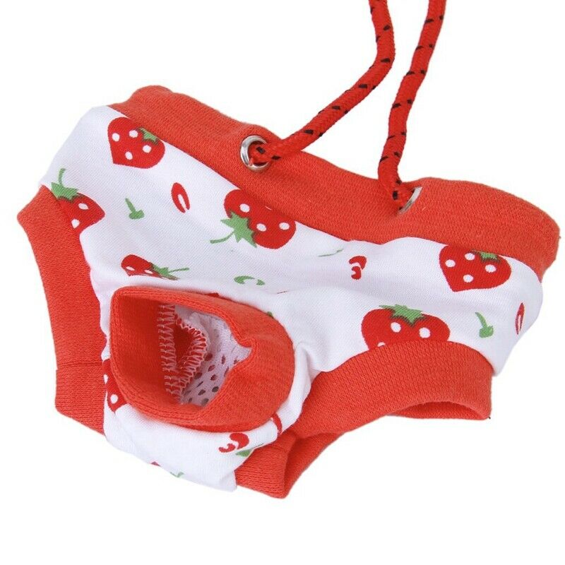 Small Female Pet Puppy Dog Clothes Physiological Sanitary Diaper Pant Red+W