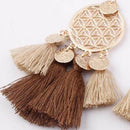 round sequins boho ethnic tassel drop earrings Women ladies fashion earring M3A7