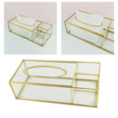 Rectangular Clear Glass Paper Tissue Box Decorative Glass Napkin Storage Box