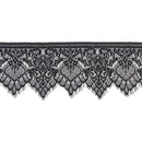 3 Yards Black Eyelash Tassel Floral Lace Trim for Wedding Dress Sewing Craft