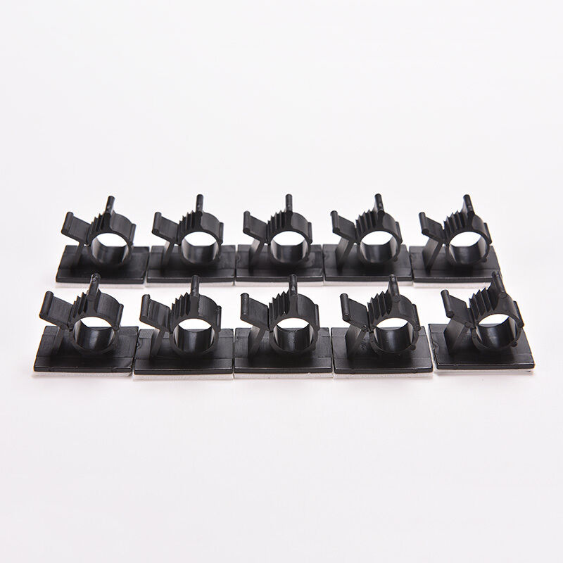 10x Cable Clips Adhesive Cord Management Organizer Wire Holder Clamp Black l Hc