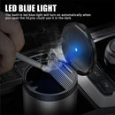 Outdoor Travel Stainless Steel With Lid Car Ashtray LED Blue Light Smokeless