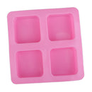 4 Cavity DIY Silicone Soap Mold Baking Mold Cake Pan, Biscuit Chocolate Mold