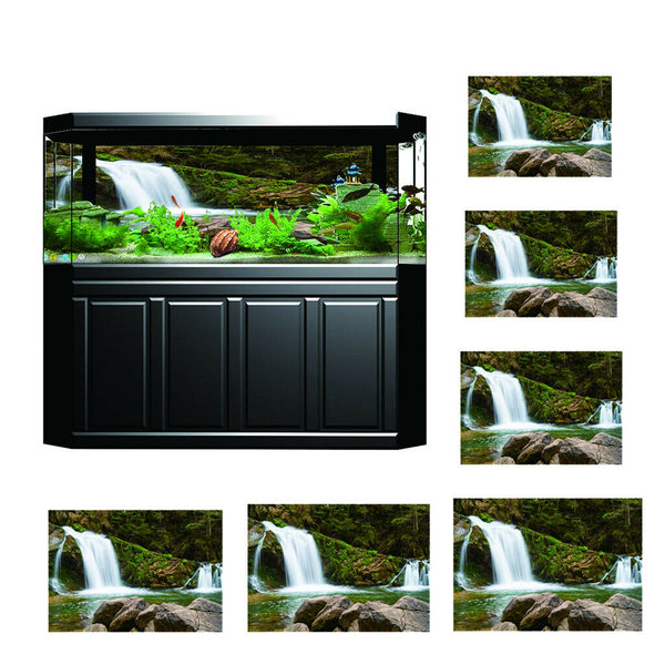 Aquarium Background Backdrop Fish Tank Reptile Vivarium Waterfall 61x30cm
