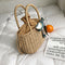 Retro Women Girls Hollow Straw Handbags Beach Handmade Woven Drawstring Totes