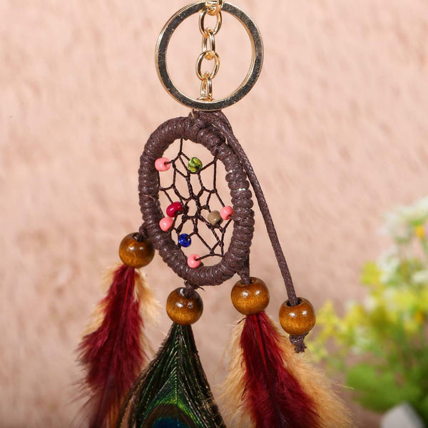 Dream Catcher Keychain Peacock Feather Car Key Ring Women Girl Jewelry Gift #gib