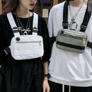 Men Chest Bag Small Hip Hop Streetwear Functional Chest Bag Cross Shoulder