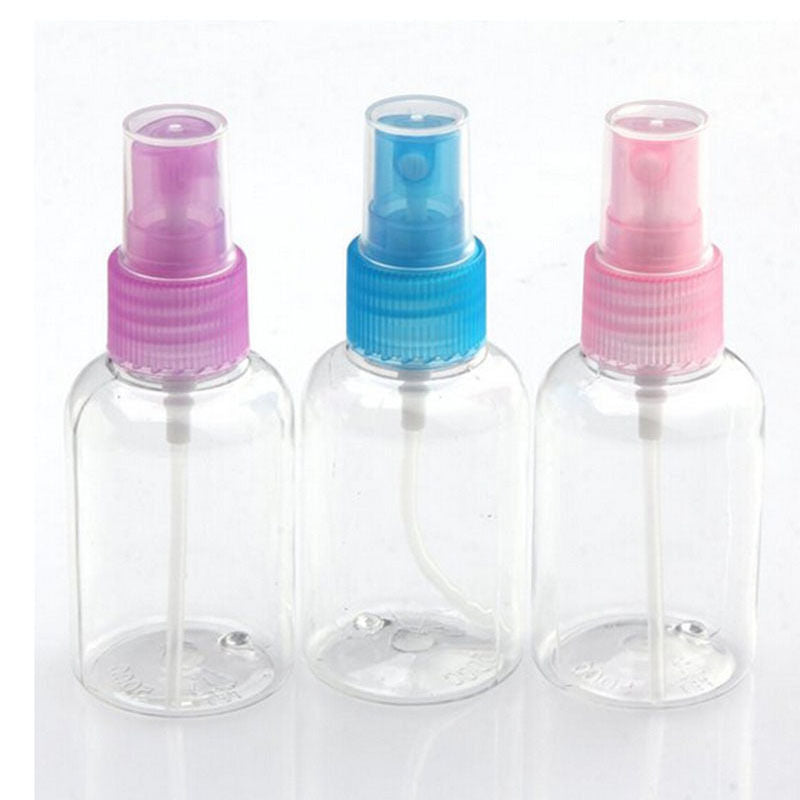 5Pcs Clear 50ml Empty Spray Bottle Travel Transparent Plastic Perfume Atomize TE
