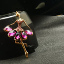 Clothing Alloy Ornament Ballerina Crystal Brooch Dancer Corsage Pin