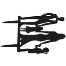 Wedding Anniversary Cake Topper couple with 2 Girls (Black) G7O9
