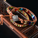 New Chakra Bracelet Fashion Jewelry Natural Stone Bead Handmade Crystal Lea